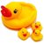 6th Dimensions 4pcs Baby Bathing Floating Rubber Squeaky Ducks Play Water Bathing Pool Tub Toys