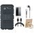 Lenovo K8 Note Shockproof Tough Armour Defender Case with Ring Stand Holder, Tempered Glass, Earphones and USB Cable