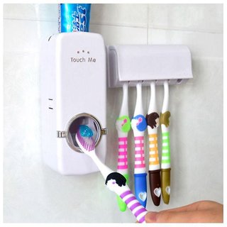                       Automatic Toothpaste Dispenser Kit with Toothbrush Holder white TT  CodeBDis-Dis548                                              