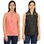 Timbre Women / Ladies Net Sleeveless Coral  Black Tops Combo Pack Of 2