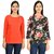Timbre Women / Ladies Crepe Long Sleeves Red  Black Tops Combo Pack Of 2