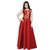 Aika Women's Tafeta Embroidary Work Designer Stright Gown (Free SizeRed)-G048-Lina Red