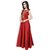 Aika Women's Tafeta Embroidary Work Designer Stright Gown (Free SizeRed)-G048-Lina Red