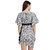 Texco Women Black & Off white Paisley Printed Wings Sleeves Ruffled Detailed Party Dress