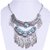 Fascraft Womens Haar Style Necklace on German Silver Finish along with Feathers and Aqua Coloured Stone