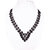 Fascraft Womens Adjustable Necklace With Black Stones Embossed On Metal With Silver Finish
