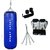 FACTO POWER 1.5 Feet Long P.U Material BLUE Color Unfilled with Hanging Chain with 9 Feet Long Black Color Hand Wraps Pair & Boxing Gloves Pair