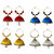 Handmade Silk Thread Red Blue Yellow white Jhumki Earrings Combo