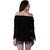 Amiable Casual 3/4th Sleeve Embroidered Women's Black Top