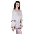 Amiable Casual 3/4th Sleeve Embroidered Women's White Top