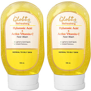 Globus Hyluronic Acid  Active Vitamin C Face Wash Pack of 2