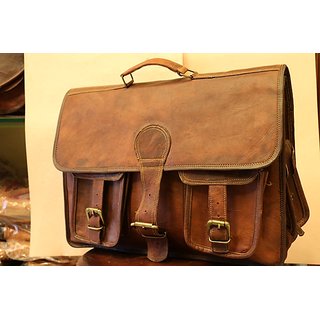 Laptop Leather Bag  #NK0842 in brown color