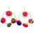 Fabric Tassel Pom Pom Earring by Sparkling Jewellery