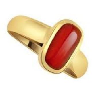 5.50 ratti Natural Red coral Adjustable ring