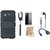Motorola Moto E4 Plus Defender Tough Armour Shockproof Cover with Ring Stand Holder, Free Selfie Stick, Tempered Glass, Earphones and OTG Cable