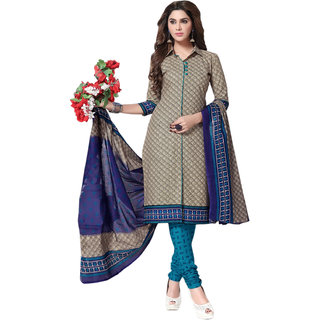 Risera Women's  Cotton Bollywood Printed Unstitched Salwar Suit Dress Material (Grey)