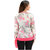 Timbre Women Stylish Long Sleeves Floral Print Georgette Top ( Transparent )