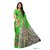 Fabwomen Sarees Floral Print Green And Green  Coloured Kora Silk Fashion Party Wear Women's Saree/Sari.
