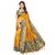 Fabwomen Sarees Floral Print Yellow And Yellow  Coloured Mysore Art Silk With Tassels Fashion Party Wear Women's Saree/Sari.