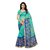 Fabwomen Sarees Floral Print Blue And Turquoise  Coloured Net Fashion Party Wear Kota Doria Women's Saree/Sari.