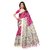 Fabwomen Sarees Kalamkari Beige And Pink  Coloured Khadi Silk With Tassels Fashion Party Wear Women's Saree/Sari.