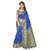 Fabwomen Sarees Kalamkari Blue And Multi  Coloured Mysore Art Silk With Tassels Fashion Party Wear Women's Saree/Sari.