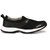 Lzee Men's Synthetic Black Slip On Sports Shoes