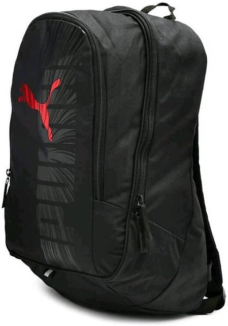 puma unisex echo plus black & red backpack