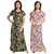 Be You Serena Satin Olive Green-Purple Women Nightgowns Combo Pack of 2