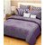 Reet Textile Purple Patch Design Cotton Double Bedsheet With 2 Pillow Covers
