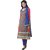 Aagaman Striking Multi Colored Embroidered Blended Cotton Salwar Kameez (Unstitched)