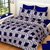 Reet Textile Blue Check Box Design Cotton Double Bedsheet With 2 Pillow Covers