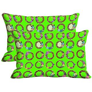 Circles Set Of 2 Pc Digitally Printed Pillow Cover -Size(12x18)