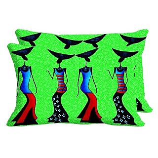 Skirt Girls Set Of 2 Pc Digitally Printed Pillow Cover -Size(12x18)
