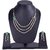 Fascraft American Diamond Womens Short Length Three Layered Flower Necklace Set