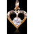 Fascraft Crystal In Heart Pearl Pendent Set on Gold Finish