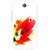 Snooky Printed Flowery Red Mobile Back Cover For Gionee Pioneer P3 - White