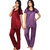 Rame Purple-Mhroon colour Satin night suit,night wear for women