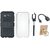 Motorola Moto C Plus Defender Back Cover with Kick Stand with Ring Stand Holder, Silicon Back Cover, Selfie Stick and OTG Cable