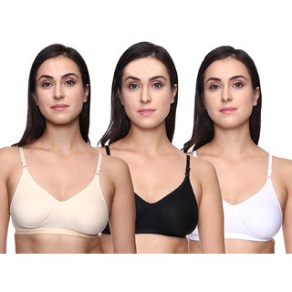 MINHA  Padded Non-wired  T-shirt Bra (Pack of 3)  (30B-40B)