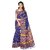 Fabwomen Sarees Floral Print Blue And Multi  Coloured Mysore Art Silk With Tassels Fashion Party Wear Women's Saree/Sari.