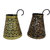 Desert Overseas Iron Golden Color Tea Light Holder Set of 2