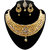 JewelMaze Kundan And Austrian Stone Gold Plated Chokar Necklace Set With Maang Tikka -1107918A