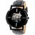 Mantra Casual Round Dial Black Leather Strap Analog Watch For Men
