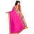 Siha Enterprises Women's Georgette Pink  Orange Saree with Blouse piece