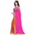 Siha Enterprises Women's Georgette Pink  Orange Saree with Blouse piece