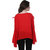 BuyNewTrend Women's Red Solid Crepe U-Neck Tunics