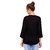 BuyNewTrend Women's Black Embroidered Crepe Round Neck Tunics