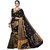 Siha Enterprises Women's Cotton Embroidered Black Color Saree With Blouse Piece