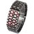 Stainless Steel Black Belt Red LED Bracelet Sport Digital Watch - For Men, Boys